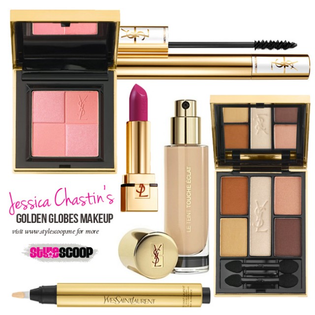 Jessica-Chastain-Golden-Globes-makeup-get-the-look