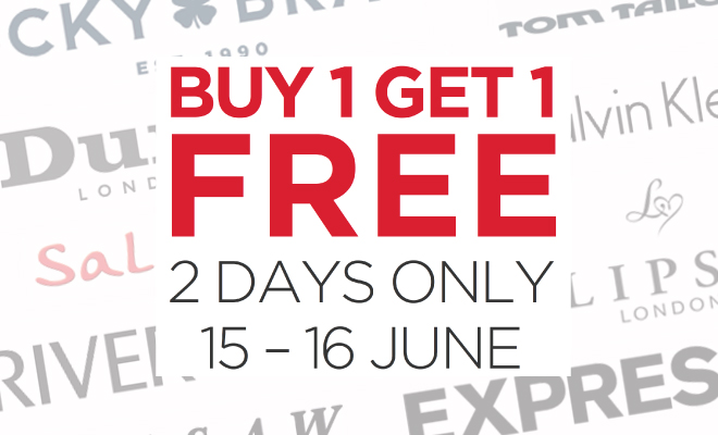 Buy 1 Get 1 Free on The Biggest Brands – 2 Days Only! Don’t Miss it