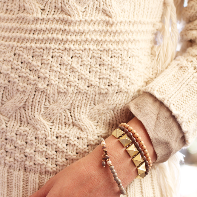 Old Khaki Fringed Knit