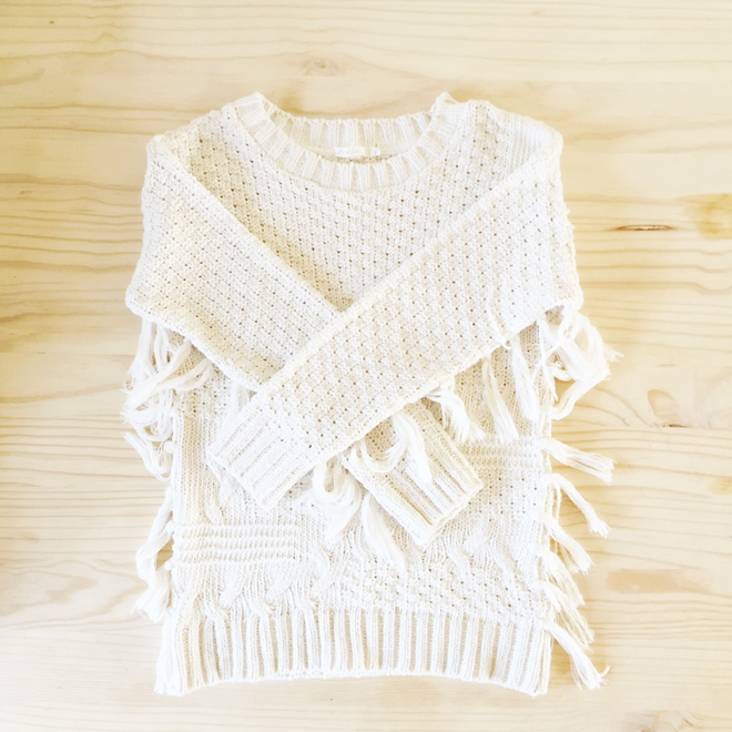 Old Khaki Fringed Knit