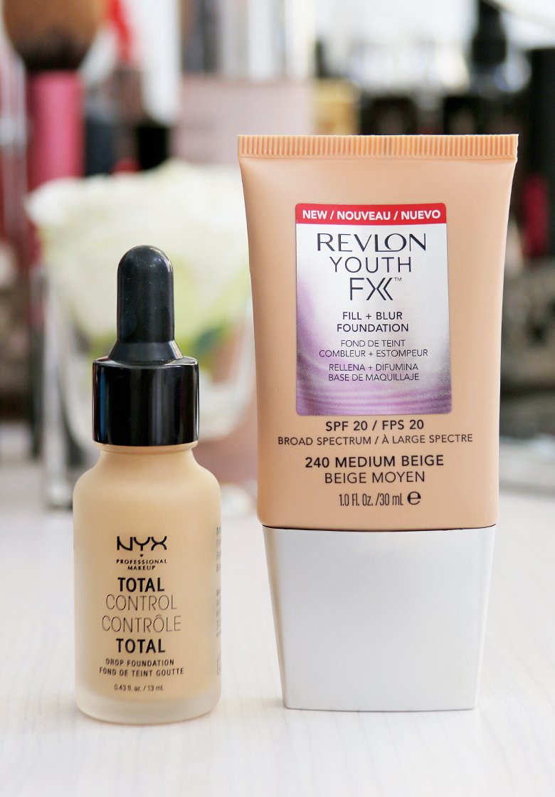 Two Drugstore Foundations To Get Excited About: NYX Total Control Drops + Revlon Youth FX